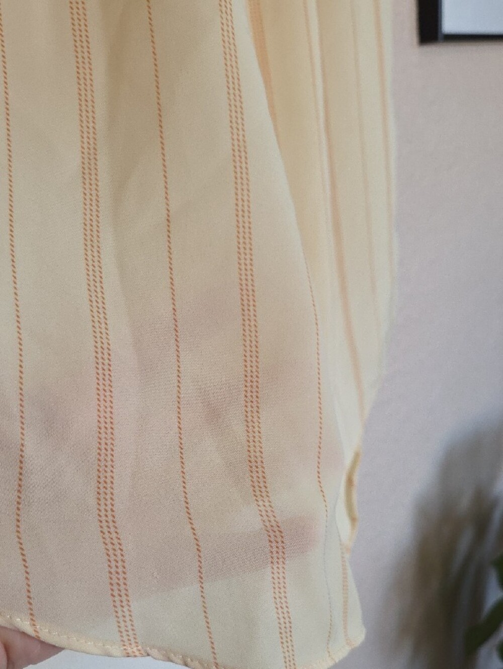 LC Lauren Conrad Light Yellow Blouse with Peach Pinstripes - Picture 6 of 10